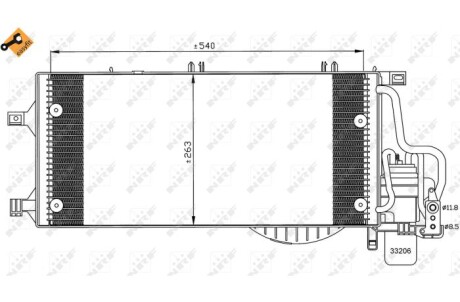 Конденсер кондіционера OPEL Corsa 1.3D 01- nrf 35531