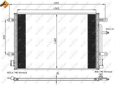 Радіатор кондиціонера Audi A4/Seat Exeo 1.6-3.2 02-13 nrf 35560