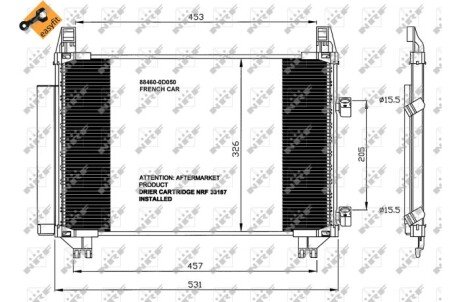 Радіатор кондиціонера (з осушувачем) Toyota Yaris 1.0/1.3VVT-i 05-11 nrf 35653