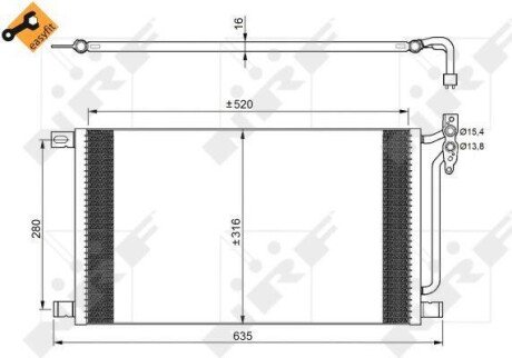 Радіатор кондиціонера BMW 3 (E46)/X3 (E83) 2.0D/3.0D 98-11 M57/M47 nrf 35748