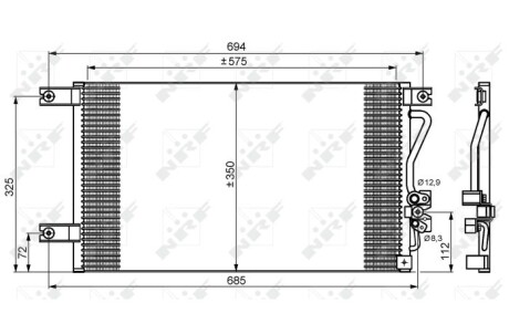 Конденсатор кондиционера MITSUBISHI L200 2.5D 97- (выр-во) nrf 35756