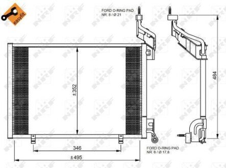 Радіатор кондиціонера Ford Fiesta VI 1.6D 08- nrf 35976