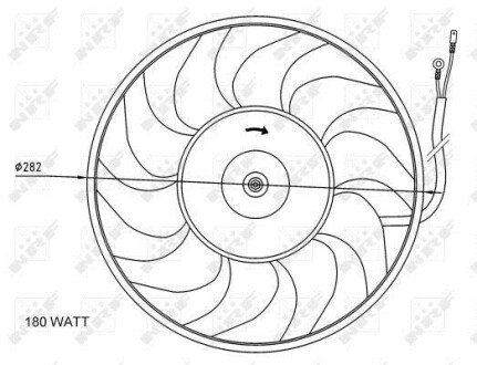 Вентилятор радіатора (електричний) Audi 100/80/A6 89-00 (d=280mm) nrf 47071