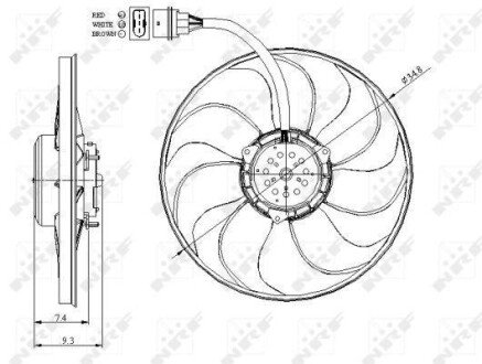 Вентилятор радіатора (електричний) VW Golf IV 1.8-3.2 96-06 nrf 47393