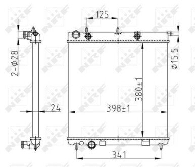 Радіатор охолодження Citroen C2/C3/C4/Peugeot 1007/2008/207 1.0-1.6 02- nrf 50429A