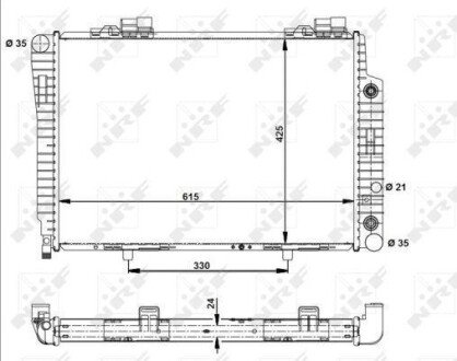 Радіатор охолодження MB C-class (W202)/E-class (W210) 93-02 M111/112 nrf 51282