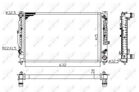 Радіатор охолодження Audi A4/A6/VW Passat 2.5TDI 00-05 (Економ-клас) nrf 519504A