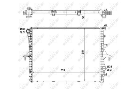 Радіатор охолоджування VW Touareg/Porsche Cayenne/Audi Q7 02-15 nrf 53798