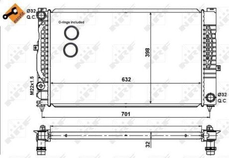 Радіатор охолодження VW Passat 96- nrf 539504