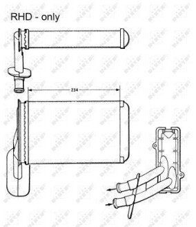 Радіатор пічки Audi A3/Seat Toledo/Skoda Octavia/VW Caddy/Passat 1.0-2.8 88-10 nrf 58623