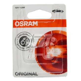 Лампа допоміжн. освітлення W1.2w 12v 1.2w W2x4.6d (2 шт) blister osram 272102B