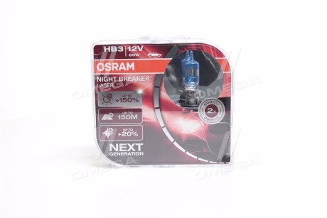 Автолампа Night Breaker Laser HB3 P20d 60 W прозоро-блакитна osram 9005NLHCB (фото 1)