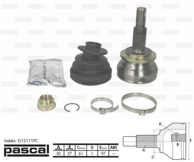 Шарнир приводного вала pascal g12111PC