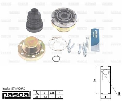 Шарнир приводного вала pascal g7W026PC