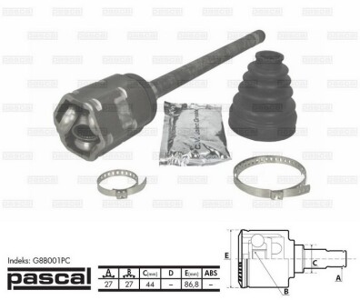 Шарнір привідного валу pascal g8B001PC