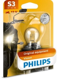 Автолампа S3 15 W прозрачная philips 12008BW