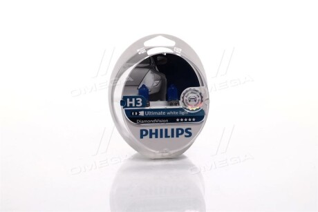 Лампа розжарювання H3 12V 55W PK22s Diamond Vision 5000K philips 12336DVS2