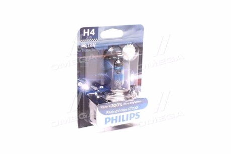 Автолампа Racing Vision GT200 H4 P43t-38 55 W 60 W прозрачно-голубая philips 12342RGTB1