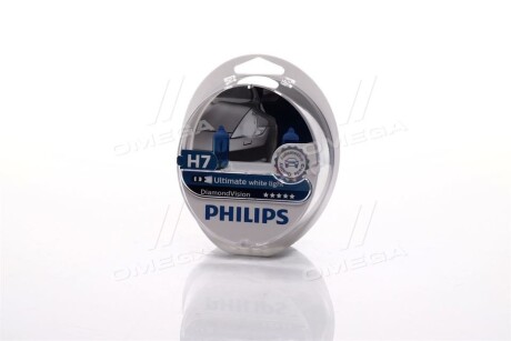 Лампа розжарювання H7 12V 55W PX26d Diamond Vision 5000K philips 12972DVS2