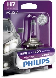 Автолампа VisionPlus H7 PX26d 55 W прозора philips 12972VPB1