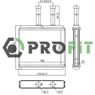 Радіатор пічки profit 1760-0102