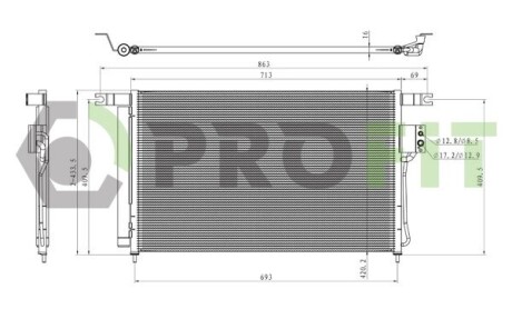 Конденсер кондиціонера profit 17700141 (фото 1)