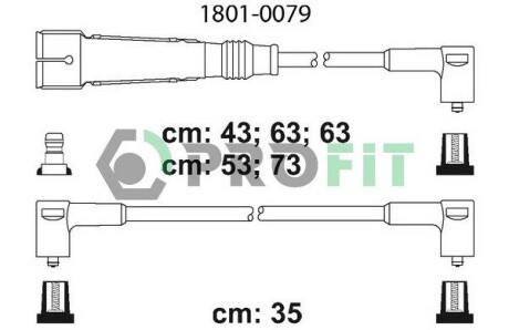 Комплект кабелів високовольтних profit 1801-0079