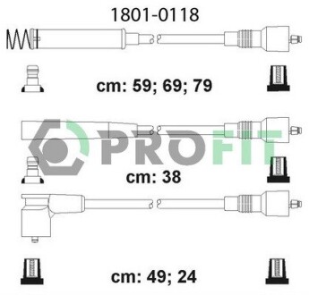 Комплект кабелів високовольтних profit 1801-0118