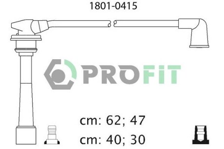 Комплект кабелей высоковольтных profit 1801-0415