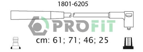 Комплект кабелей высоковольтных profit 1801-6205