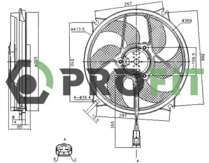 Вентилятор радіатора profit 1850-0016