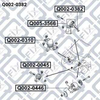 Подушка двигателя задняя акпп q-fix q0020382