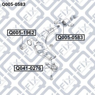 Сайлентблок задний переднего рычага без кронштейна. q-fix q0050583