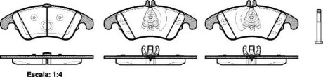 Колодка тормозов. диск. MB C-CLASS (W 204) 200-350 07-, E-CLASS (W212) 200-350 08 - передн. (выр-во REM remsa 130400 (фото 1)