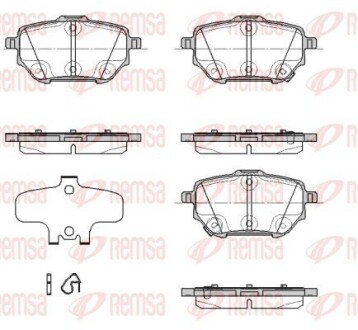 Колодки тормозные дисковые (комплект 4 шт.)) remsa 1937.02