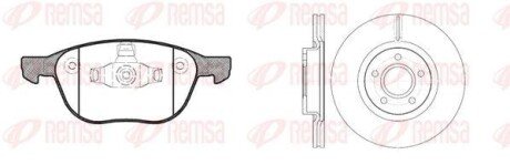 Комплект: 2 диска+ 4 колодки гальмівних remsa 81082.01