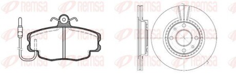 Комплект: 2 диска+ 4 колодки гальмівних remsa 8141.02