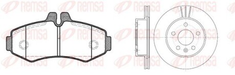 Комплект: 2 диска+ 4 колодки тормозных remsa 8701.00