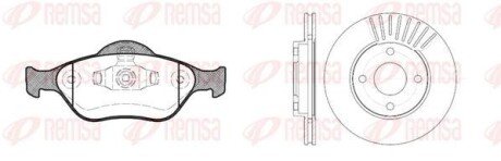 Комплект: 2 диска+ 4 колодки гальмівних remsa 8766.00