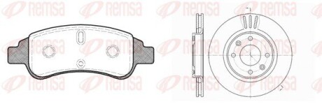 Комплект: 2 диска+ 4 колодки тормозных remsa 8840.02