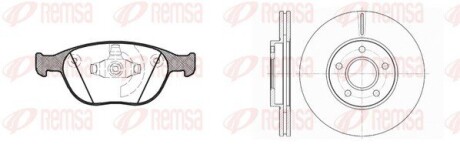 Комплект: 2 диска+ 4 колодки гальмівних remsa 898400 (фото 1)