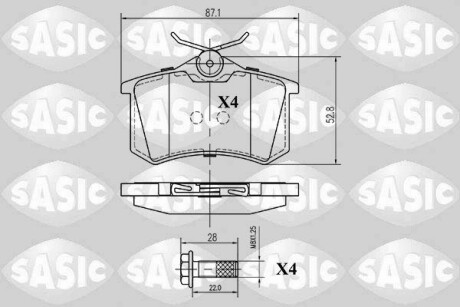 Колодки задні sasic 6210001