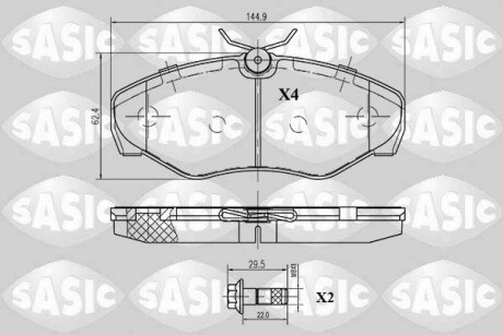 Колодки передні sasic 6214007