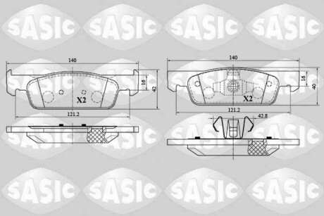 Гальмівні колодки sasic 6214029