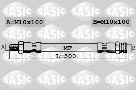 Шланг торм. передний sasic 6600017