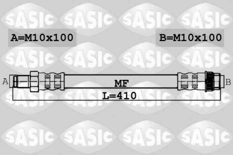 Шланг гальм. передній sasic 6604036