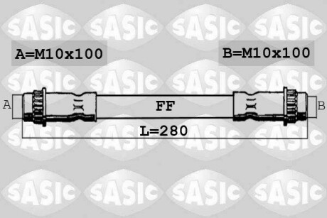 Шланг гальм. задній sasic sbh0286