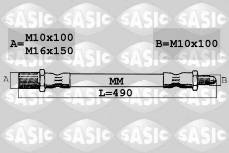 Шланг гальмівний передн sasic sbh6347