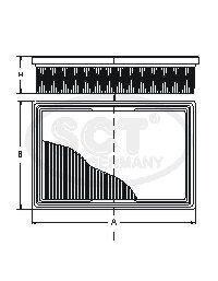 Фільтр повітряний Audi A1 (8X)/A3 (8P)/A3 (8VA/8VS/8V7)/Q2 (GA)/Q3 (8U) (SB 2381) SCT sct germany sb2381