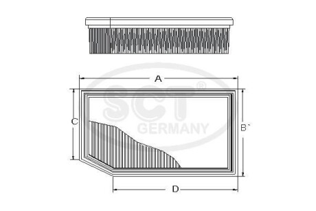 Фильтр воздушный RENAULT Duster 1.6 SCe 115 (16-) (SB 2386) SCT sct germany sb2386